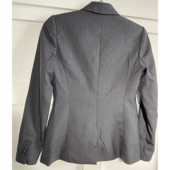 J.CREW Gray Striped Wool Blazer - Women's Size 0 - Preowned WC46 - Picture 9 of 14